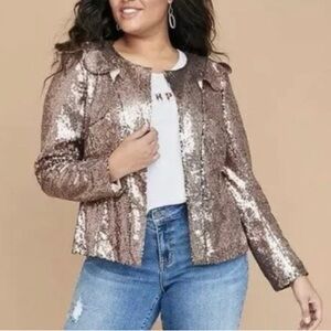 Lane Bryant Rose Gold Sequin Jacket